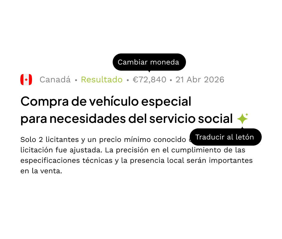 Traducción automática de licitaciones